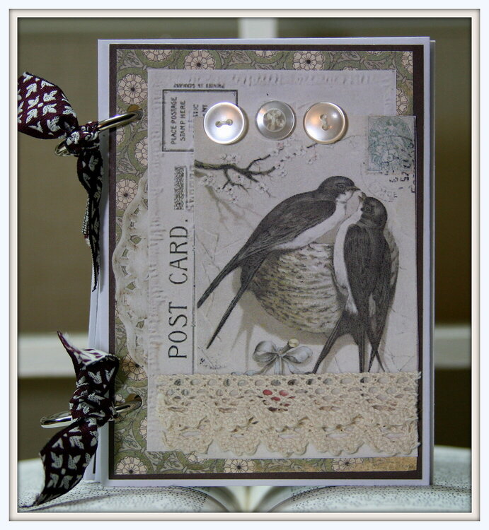 Vintage Bird Mini Journal