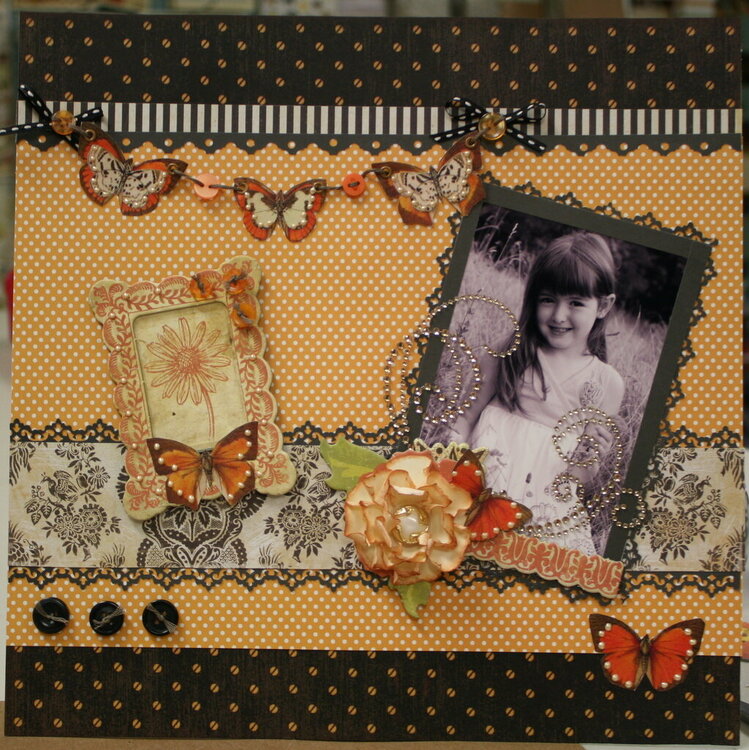 Layout with Butterfly Banner