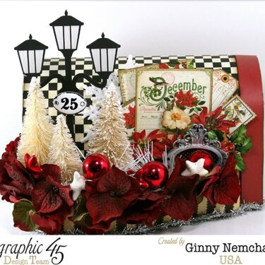 Christmas Mailbox Village with Graphic 45 Time to Fourish