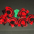 Red and Black Duct Tape Flowers