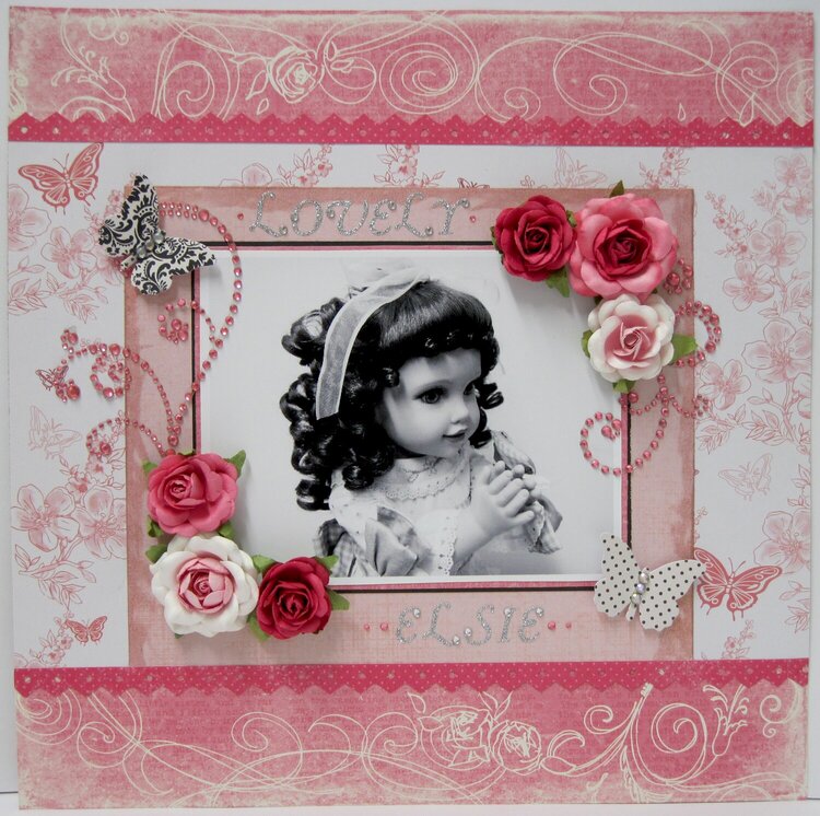 Lovely Elsie - Spring Splurge &quot;PINK Challenge&quot; Layout