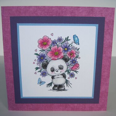 Panda with Flowers Card