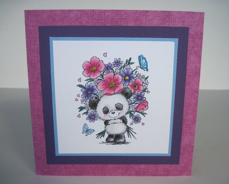 Panda with Flowers Card