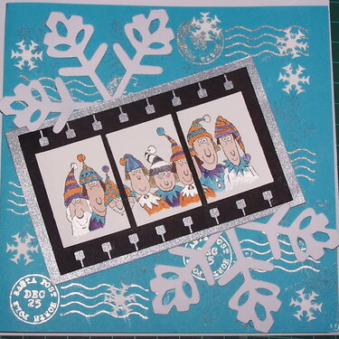 xmas card one in blue