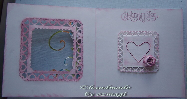 The inside of the heart card