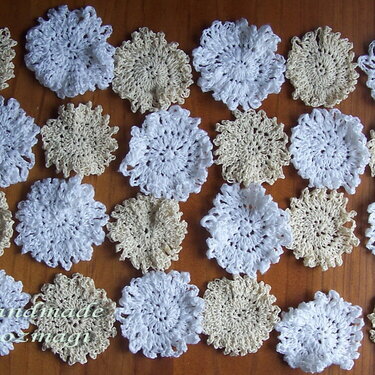 some crochet flowers