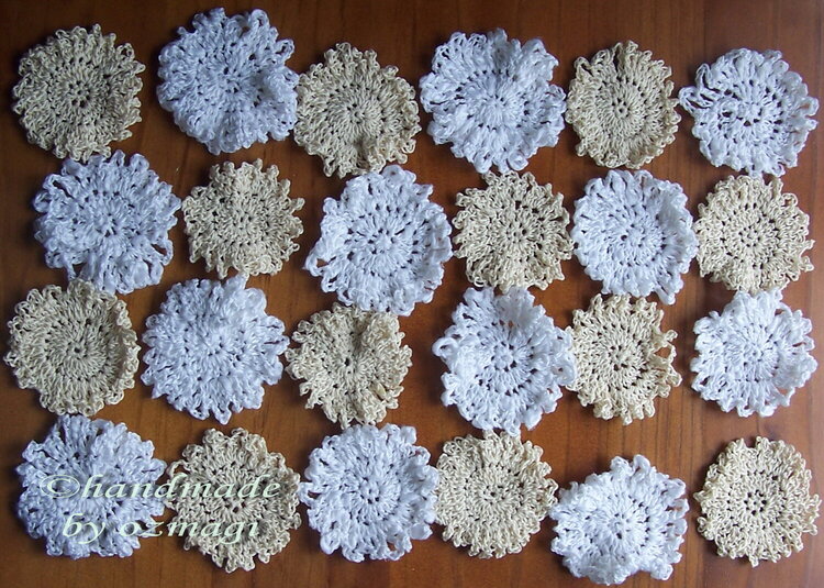 some crochet flowers