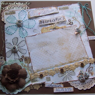 my first layout i teached at the local scrapbook store