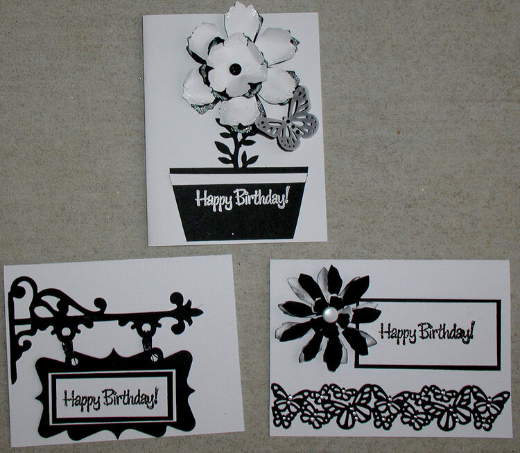 August 2011 Card Challenge- B&amp;W Only cards