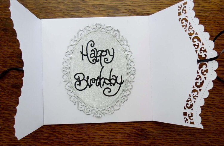 Inside Black and Silver Birthday card