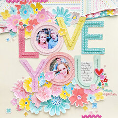 Love You Stitching Letters Layout by Paige Evans