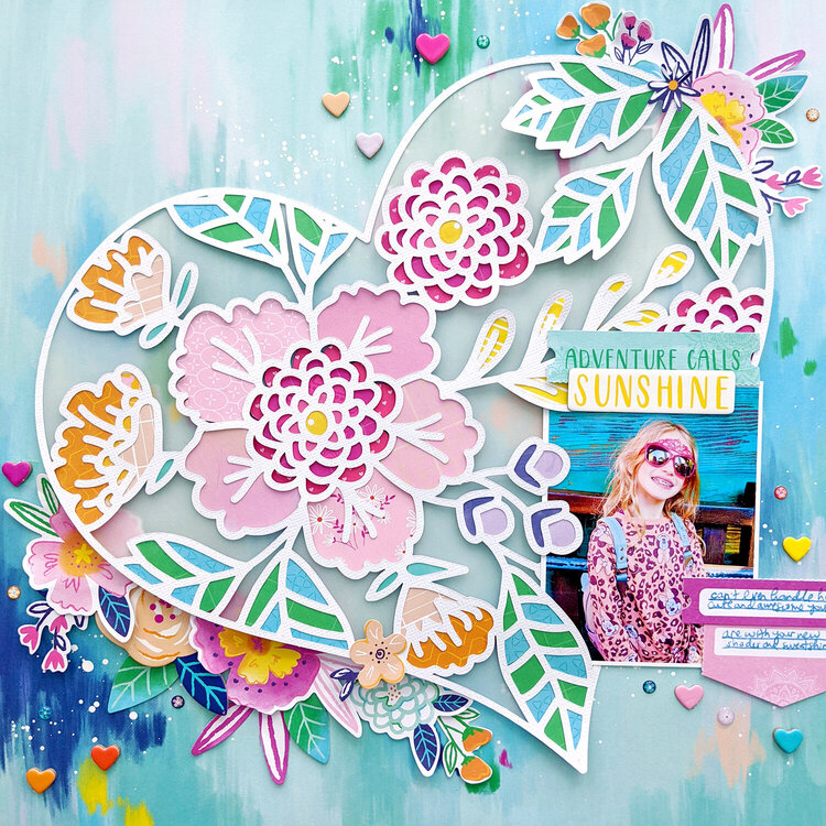 Floral Heart Layout by Paige Evans