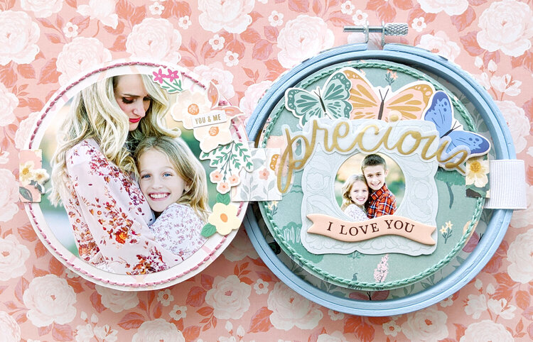 &quot;Family Time&quot; Embroidery Hoop Mini Album by Paige Evans