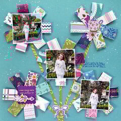 Bouquet of Folded Paper Strip Flowers Layout by Paige Evans