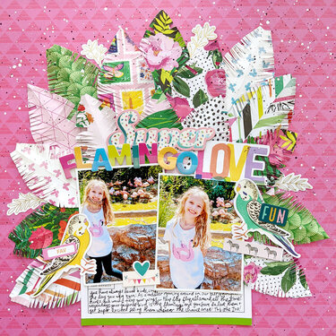 Flamingo Love Layout by Paige Evans