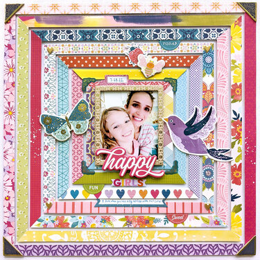Happy Girls Layout by Paige Evans