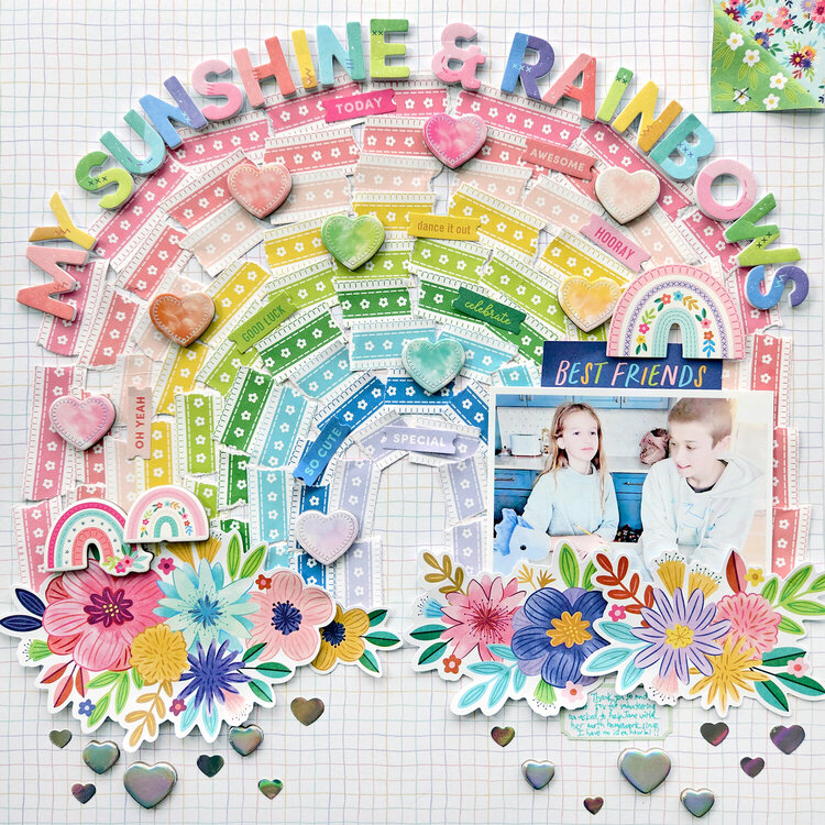 My Sunshine &amp; Rainbows Layout by Paige Evans