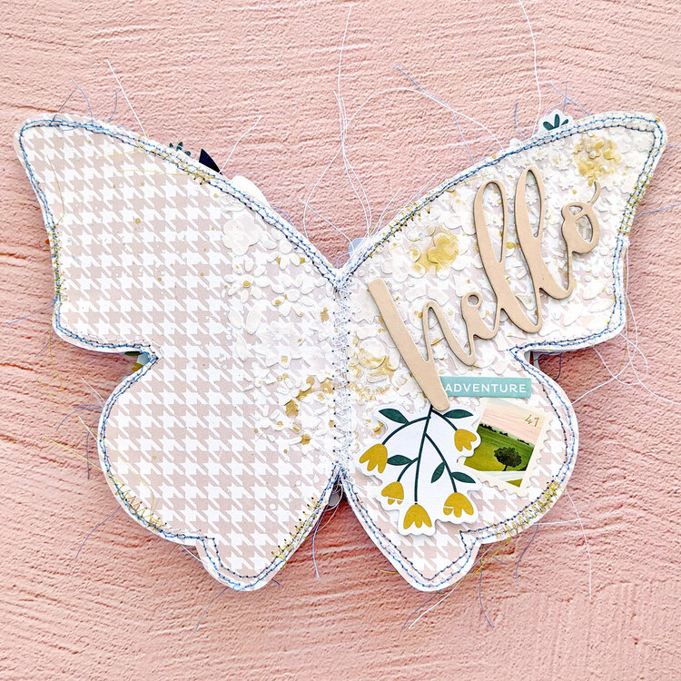 Hello Adventure Butterfly-Shaped Mini Album by Paige Evans