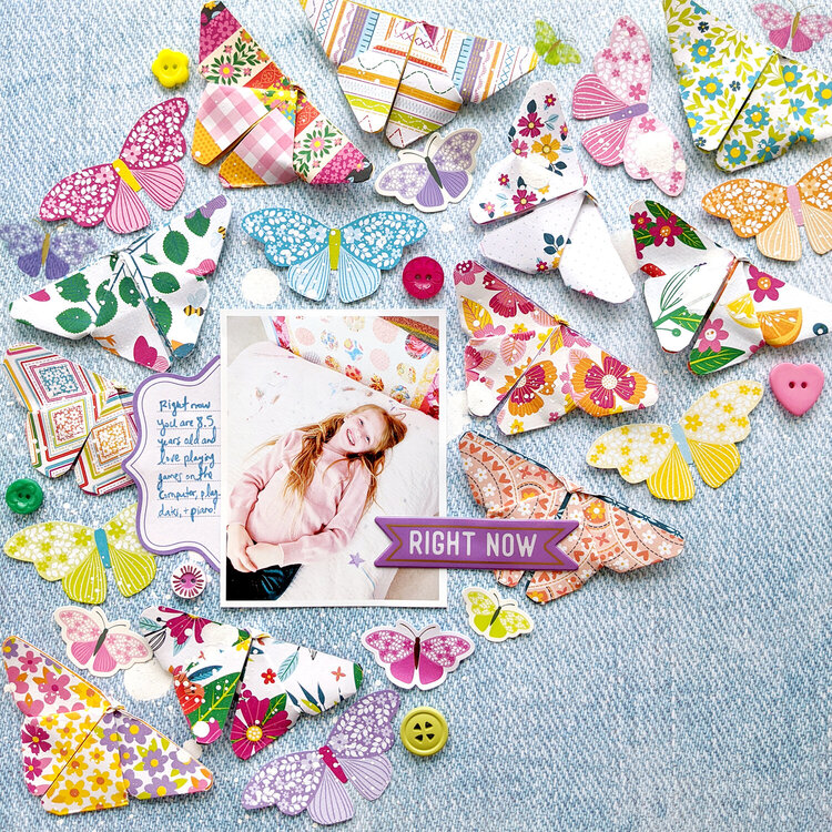 Origami Butterflies Layout by Paige Evans