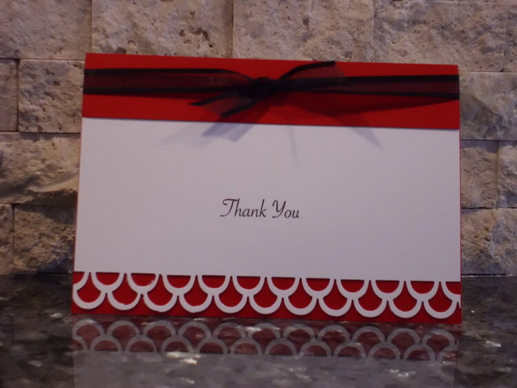 Red and Black Thank you Card
