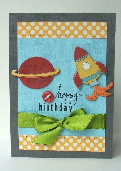 Space themed boy&#039;s birthday card