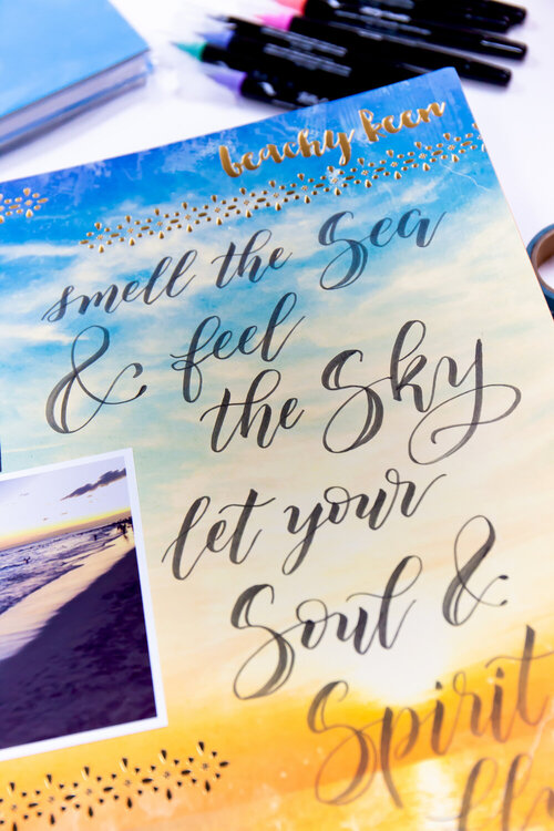 From the Exclusive Scrapbook.com Class | Brush Lettering 101 with Kelly Creates