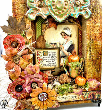 Place in Time Mixed Media Thanksgiving Shadow Box