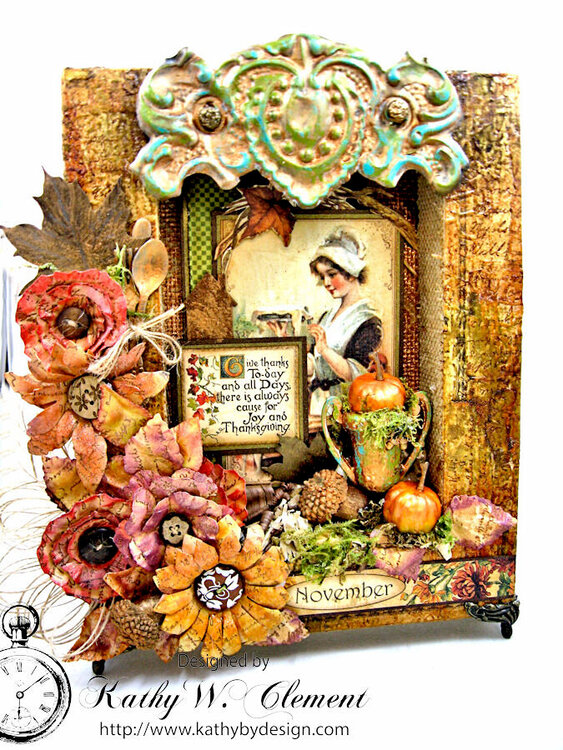 Place in Time Mixed Media Thanksgiving Shadow Box