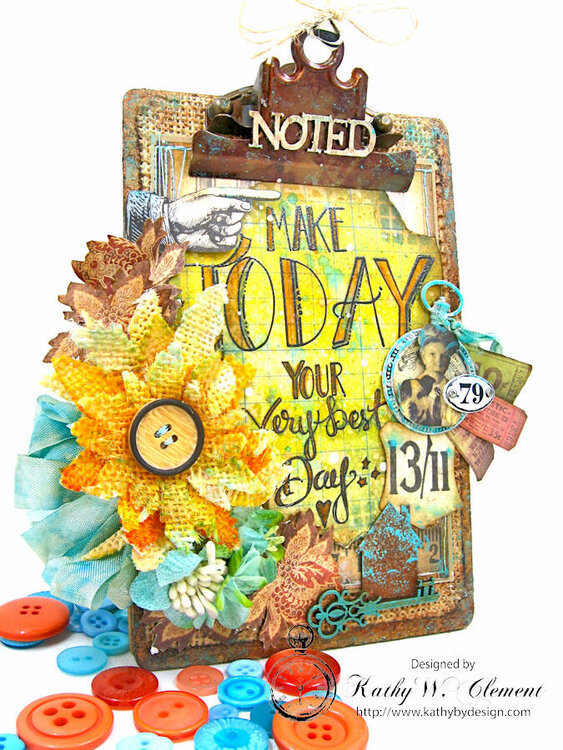 Make Today Your Very Best Day Altered Tim Holtz Mini Clipboard