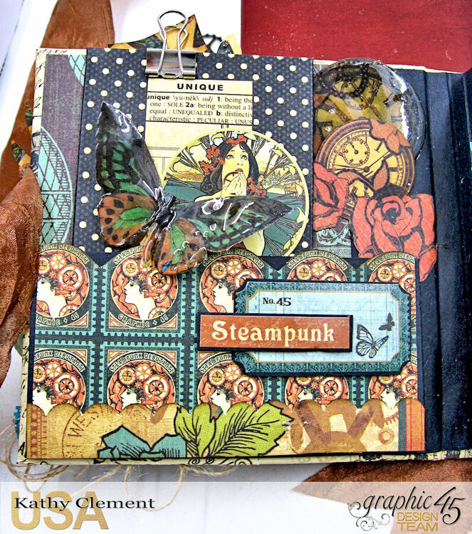 Inspire, Imagine, Create Mixed Media Tag Album with Graphic 45 Steampunk Debutante