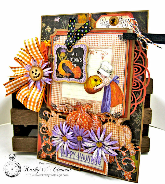 Mums and Pumpkins Gatefold Card with Graphic 45 Time to Flourish