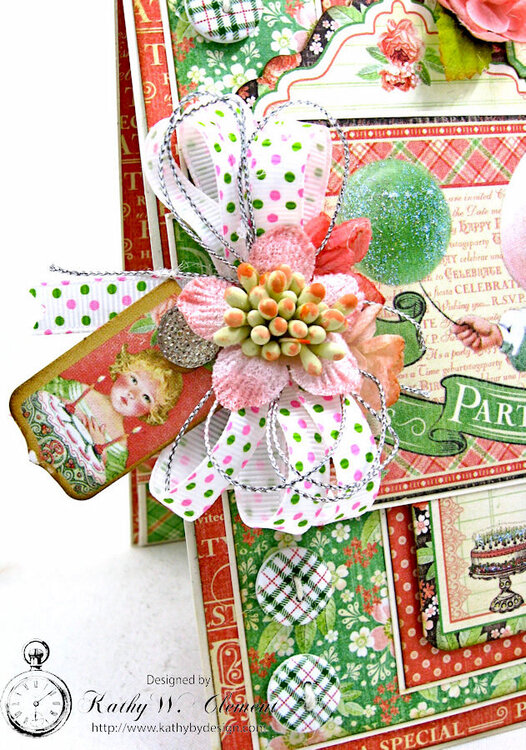 Graphic 45 Time to Celebrate Shabby Chic Birthday Card with pockets