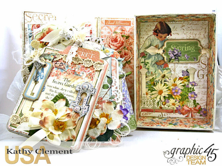 Graphic 45 Secret Garden Book Box with Tag Album and Card