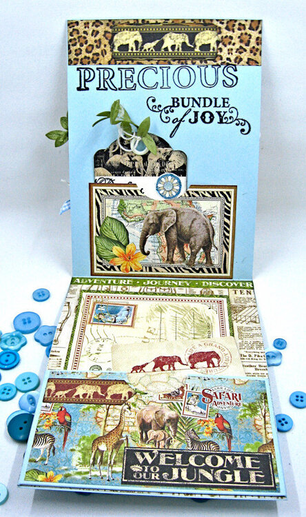 Welcome to Our Jungle Baby Boy Card Inteerior View