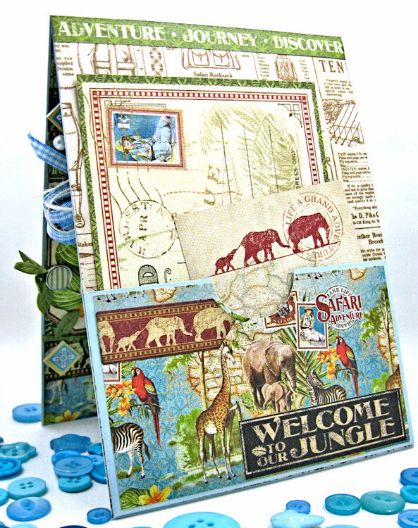 Welcome to Our Jungle Baby Boy Card  Inside Pocket