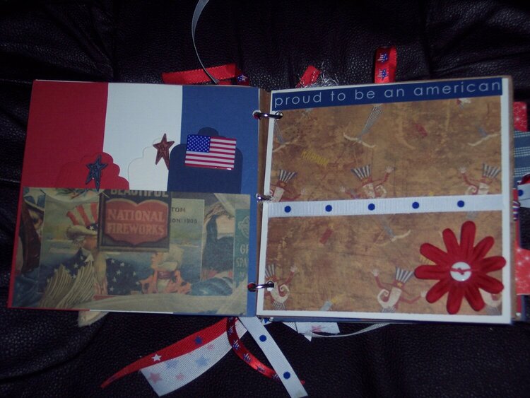 Vintage patriotic themed paper bag album