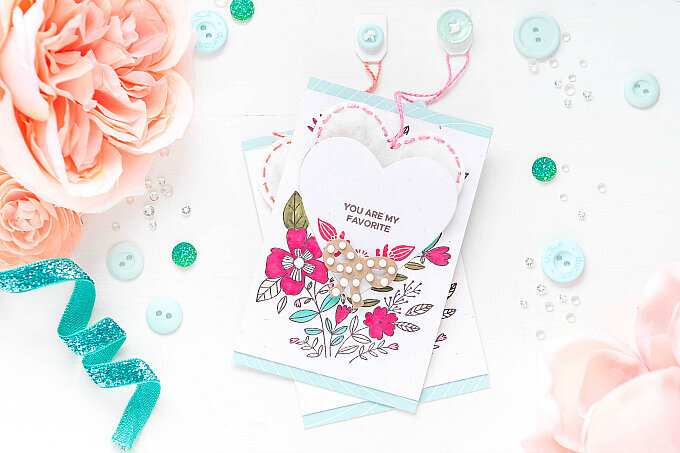 ~DIY Valentine&#039;s Tea Baggie Card~ Pinkfresh Studio