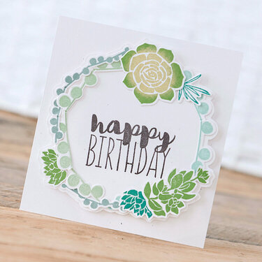 ~Happy Birthday~ Succulent Card