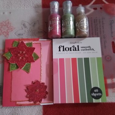 Christmas card poinsettias