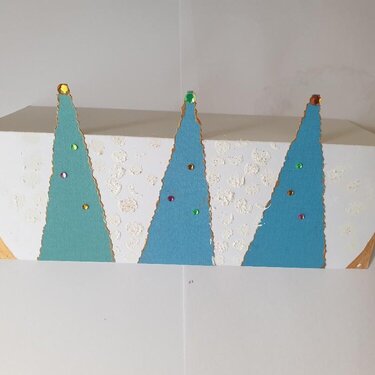 Blue Xmas trees card.