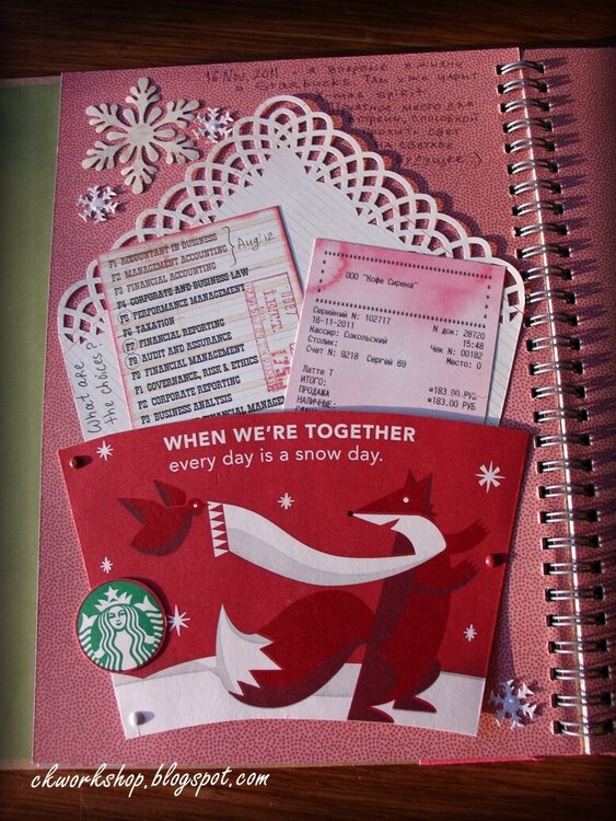 My first SMASHbook page completed - Meeting in Starbucks