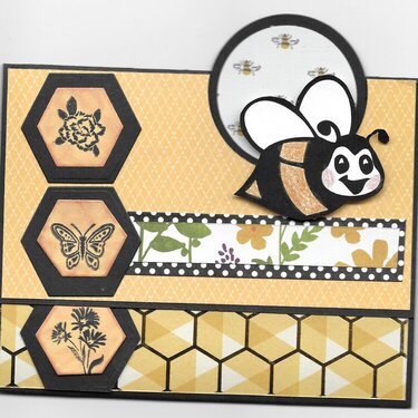 Bee Happy Fun Fold Card