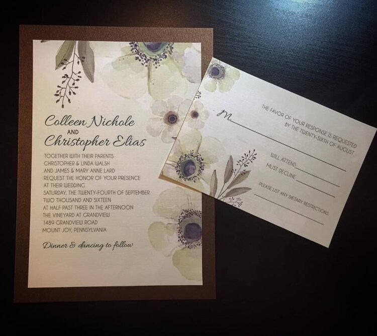 Pastel Watercolor Floral Wedding Invitations