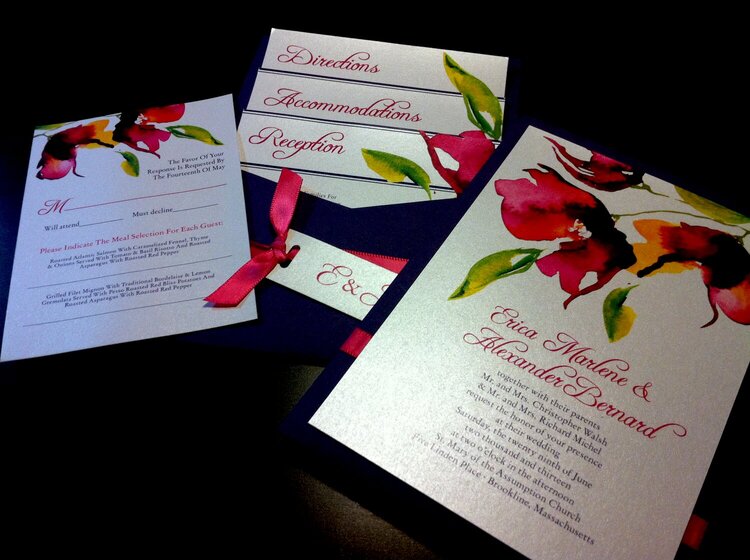 abstract flower wedding invitataions