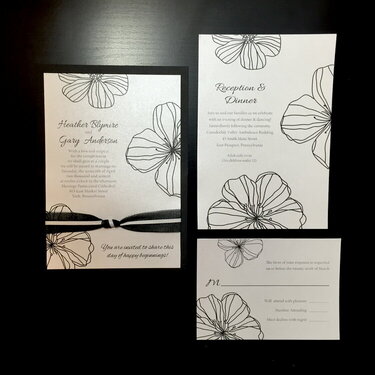 Black &amp; White Floral Wedding Invitations