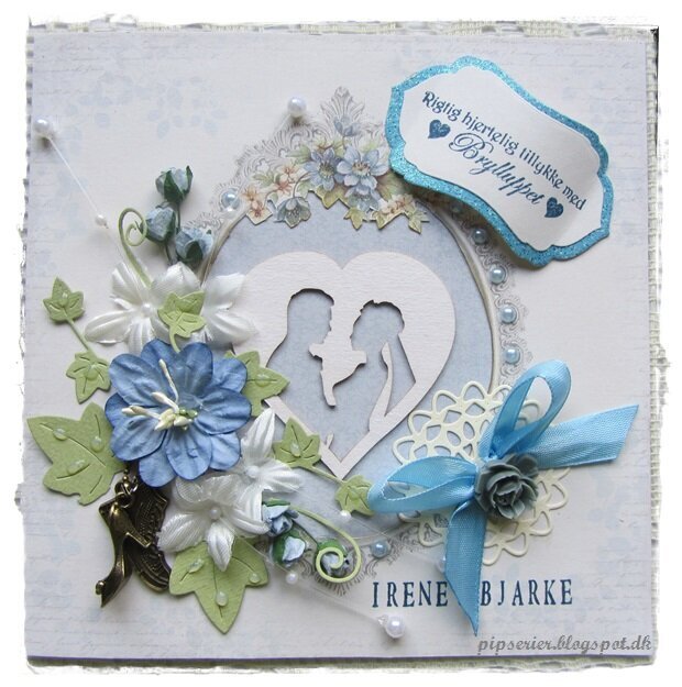 Blue wedding card
