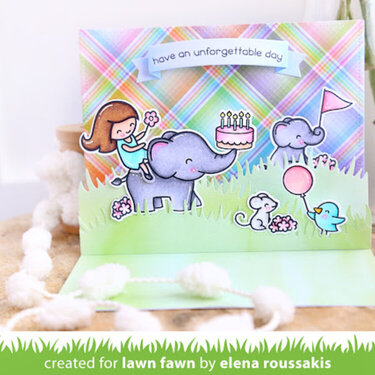 Birthday Card with the Grassy Hillside Pop-up Add-on!