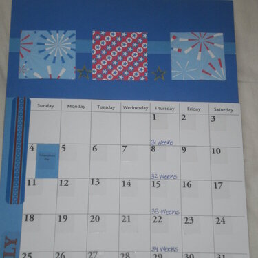 July Calendar Left side
