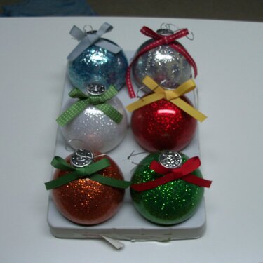 Handmade glitter ornaments