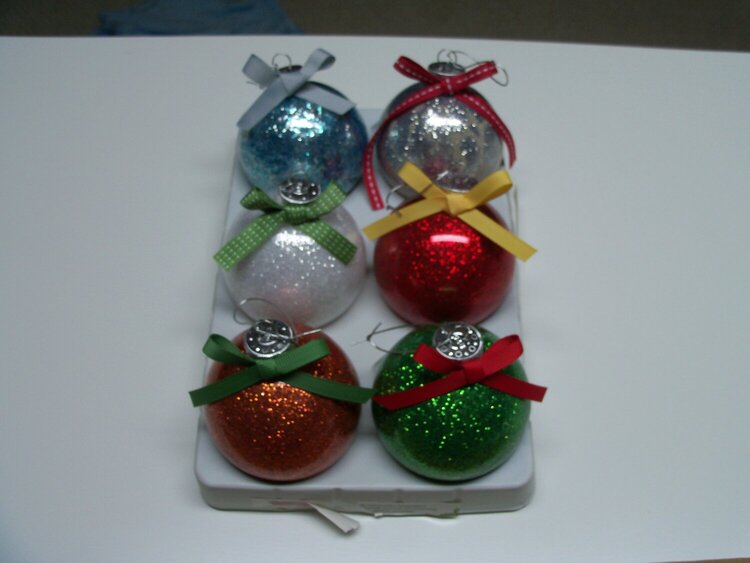 Handmade glitter ornaments